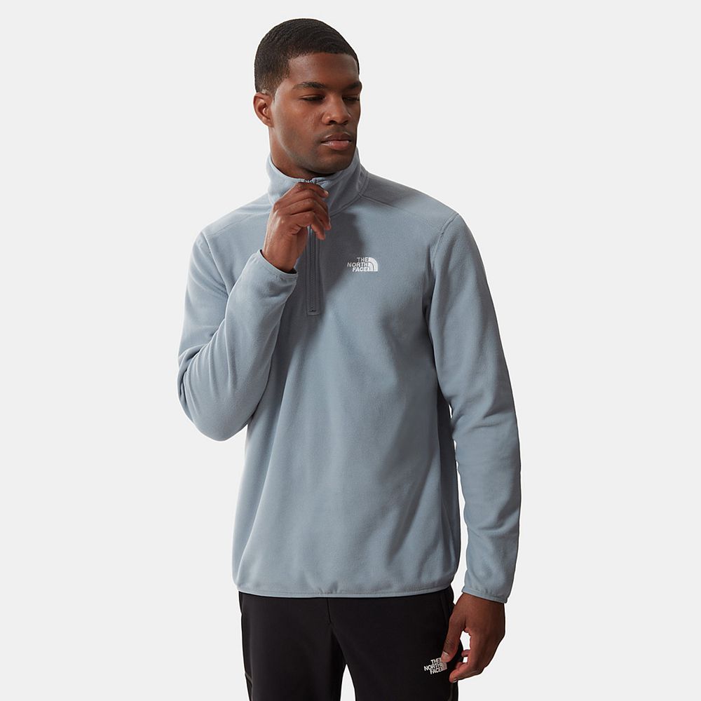 The North Face Fleece Mens Australia - The North Face 100 Glacier Quarter-Zip Grey Hiking (KFN-86210